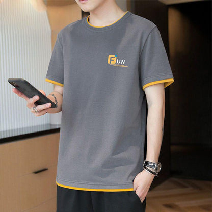 Men's Short-sleeved T-shirt Clothes Trend Wild Handsome Half-sleeved T-shirt Summer Men's Shirt