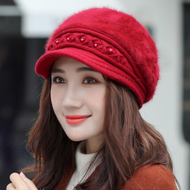 Plush Cotton hat Trendy wild hat Windproof hat Autumn winter Warm hat Thick hat Fashion Woman hat