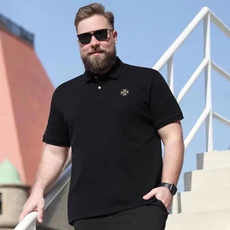 Men's Summer POLO Shirt Plus Fertilizer Plus Size Extra Large Size Business Casual Short-sleeved Men's Summer Fat Lapel T-shirt