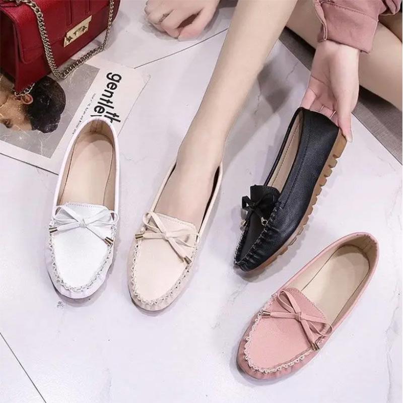 Peas Shoes Women's All-match Soft-soled Pregnant Women's Flat Shoes Casual Shoes White Nurse Shoes