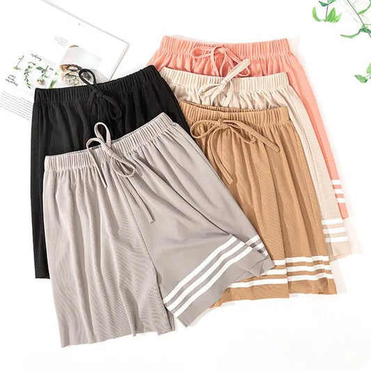 Casual Ice Silk Shorts Women's Summer High Waist Loose Large Size Thin Wide-leg Pants Women's Sports Drape Shorts