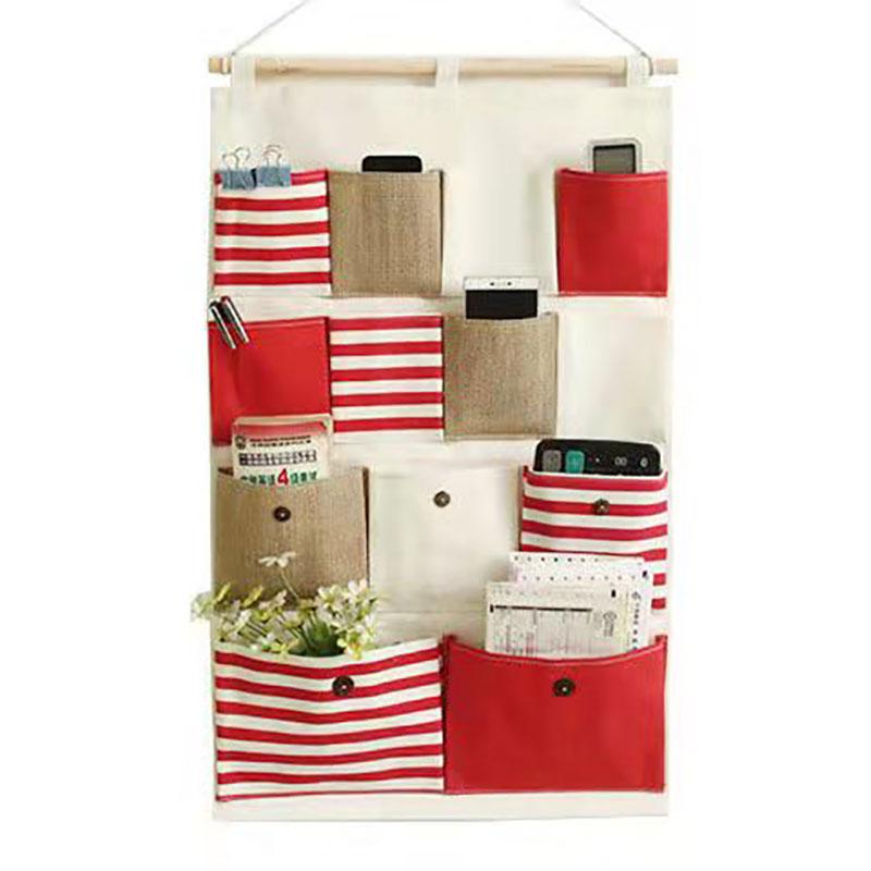 12/13 Pockets Fabric Hanging Bag Storage Bag on The Wall Behind The Door Dormitory Storage Bag Home Mobile Phone Sundries Decoration Hanging Pocket