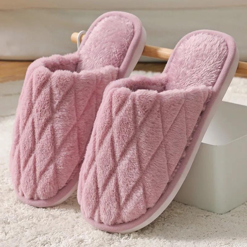 Man slippers indoor women's slippers Warm Indoors Anti-slip Winter House Shoes Bedroom Slippers Warm Winter Cotton Slippers