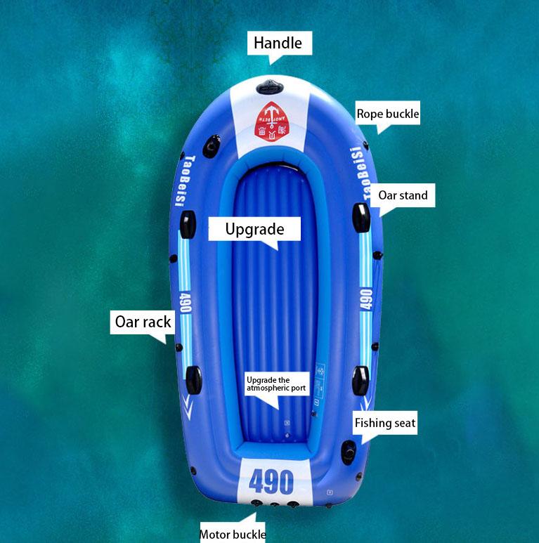 Automatic Inflatable Pumping Rubber Dinghy Thickened Fishing Boat Hard Bottom Double Triple Kayak Wear-resistant Assault Boat Folding Air Cushion