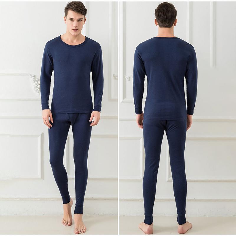 Men Winter Autumn Thicken Thermal Underwear Tight Suit High Elasticity Wearable Comfortable Versatile Soft Lining Male Pajamas Long Sleeve Breathable