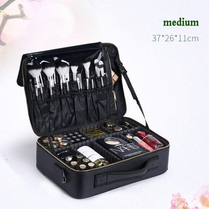 Cosmetic Bag Simple PU Leather Large-capacity Cosmetic Storage Bag and Makeup Artist Tattoo Tool Kit