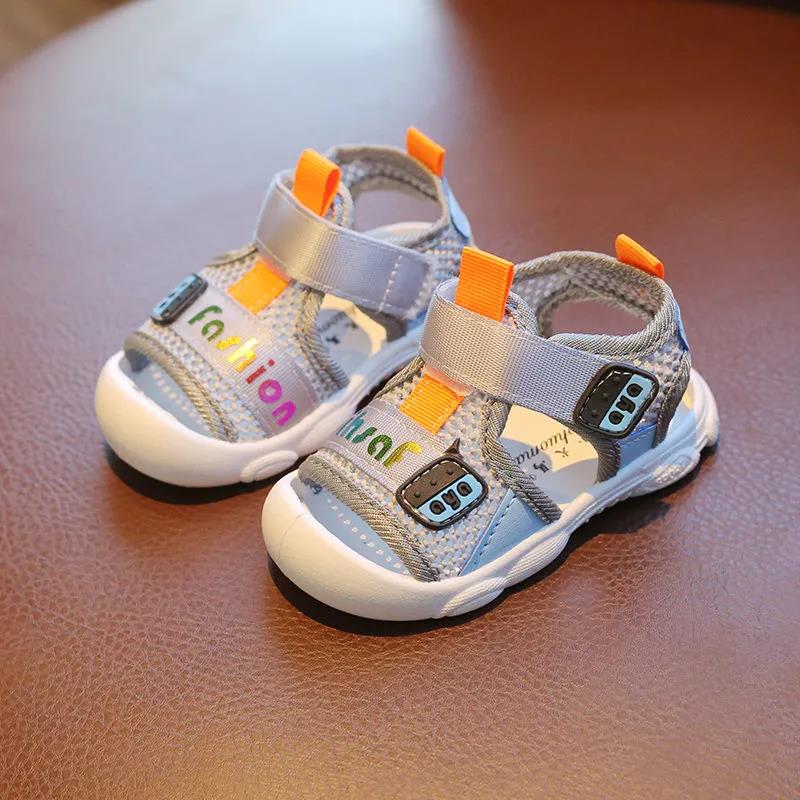 Kids Sandals Little Girls and Boys Summer Soft Sole Casual Sandals Anti-slip Outdoor Beach Print Light Flat Sandals