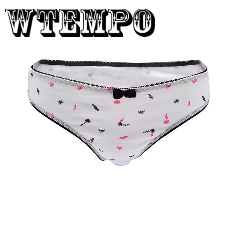 WTEMPO 6 Pcs/Lot Modern print girls panties Intimate Woman Underwear Cotton Low Waist Sexy Briefs