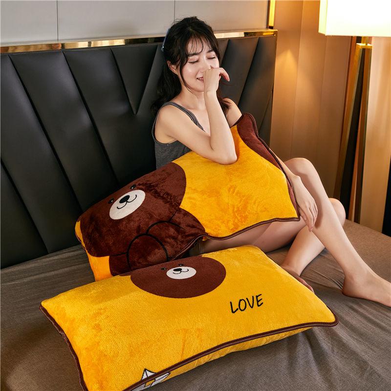 Thick Mink Velvet Pillowcase Milk Velvet Student Dormitory Flannel Pillowcase Bedding