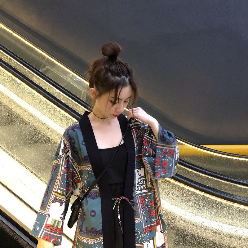 Kimono Cardigan Woman Thin College Streetwear Sunscreen Clothes Kimono Coat