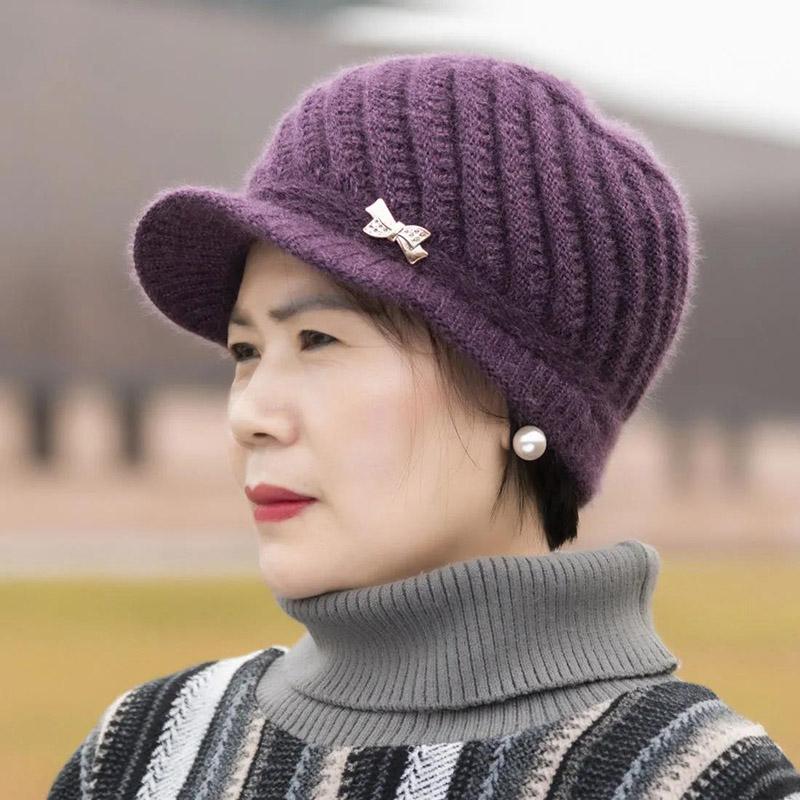 Winter Plus Cashmere Knit Hat Korean Style Fashion Fur Ball Warm Caps Cycling Windproof Woolen Cap for Women