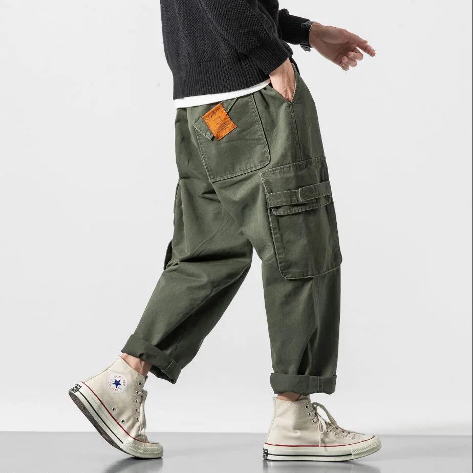 Fatty Overalls Loose Large Size Men's Trousers Straight Casual Pants Trendy Wide-leg Harem Pants