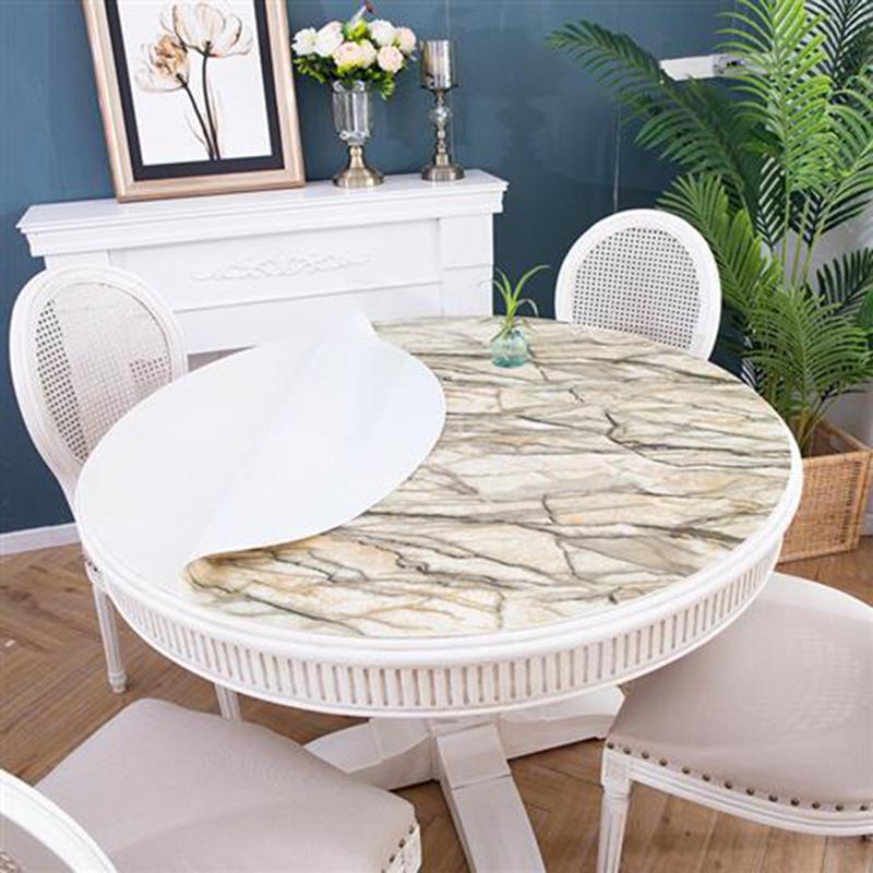 Nordic Opaque Round Table Cloth Waterproof Oil-proof and Scald-proof Disposable Round Table Mat Household Pvc Round Table Mat