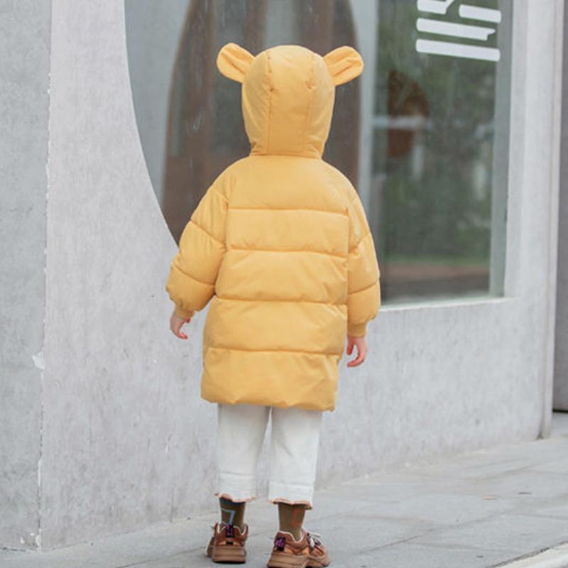 Children's Down Coat Mid-length Boys and Girls Padded Jacket Baby Korean Version Long Thick Super Cute Cute Winter Jacket