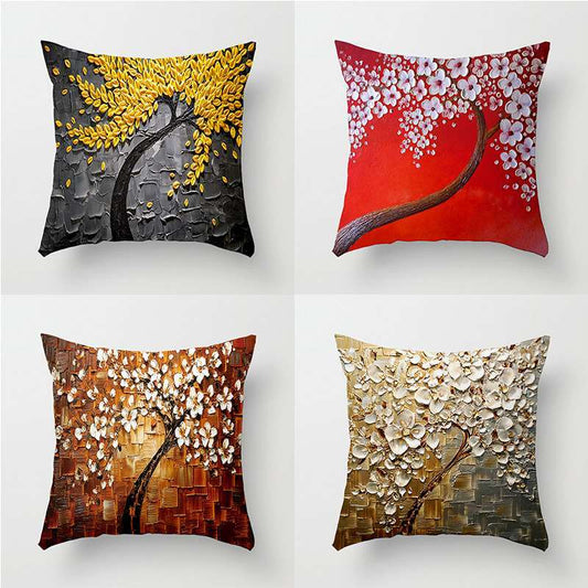 2pcs/set Nordic Flowers Double-sided Printing Sofa Cushion Cover+cushion Sofa Living Room Cushion Head Cushion Car Waist Pillow