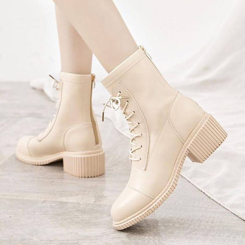 Thick Heel Women's Boots Short Boots Women's Autumn and Winter Plush Women's Boots Shoes Women's Martin Boots