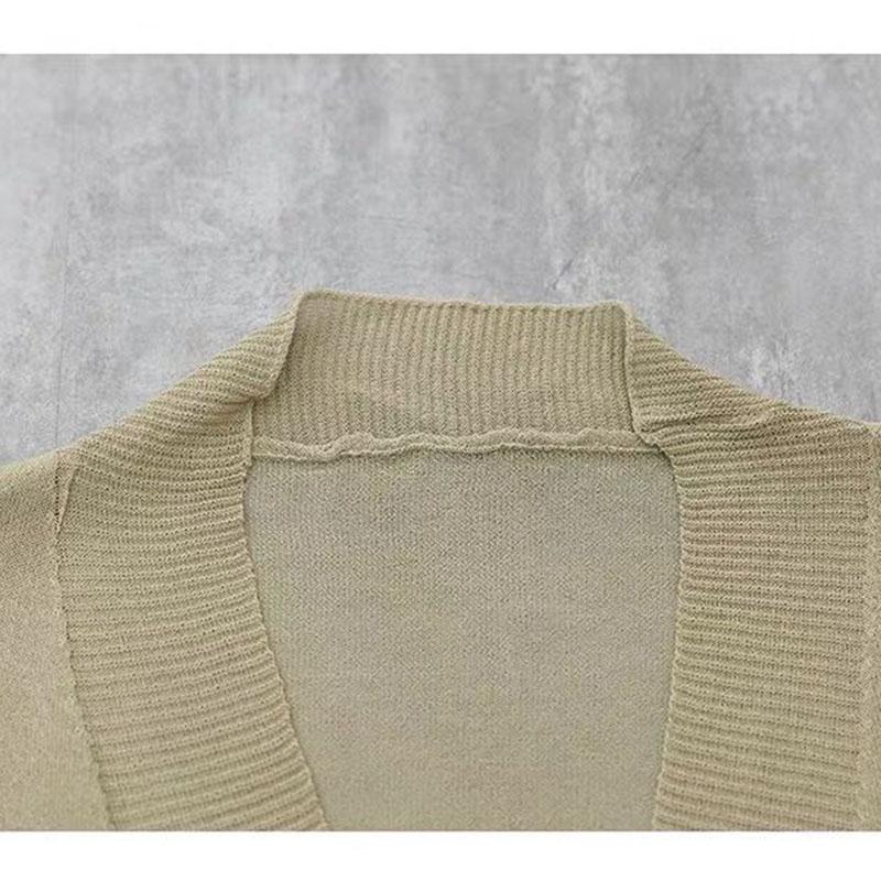 Spring and Autumn Linen Cardigan Sweater Large Size Loose Casual Jacket Fashion Young Women Top