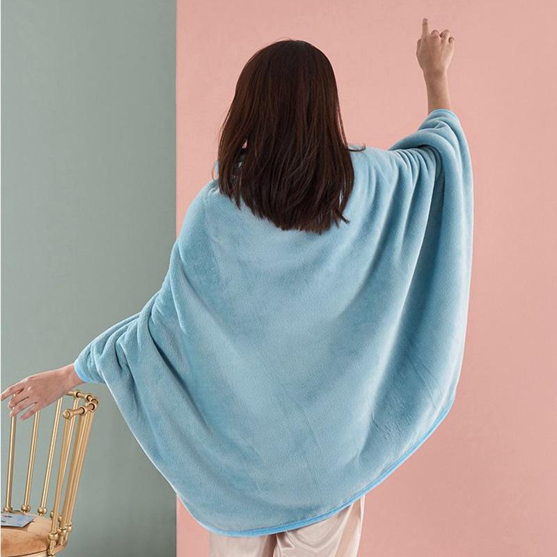 Soft Coral Fleece Blanket Multifunctional Air-conditioning Blanket Office Nap Blanket Shawl Small Hairy Leg Multi-purpose Lazy Blanket