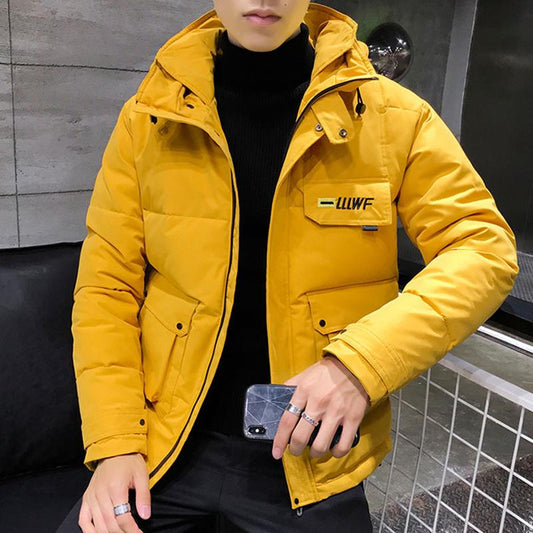 Winter Men's Tooling Cotton-padded Jacket Korean Version of The Trendy Brand Winter Loose Plus Size Padded Jacket Thick Hooded Padded Jacket