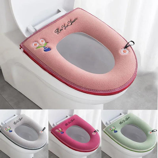 Toilet Cushion Household Four Seasons Universal Waterproof Washable Toilet Toilet Cushion Zipper Cute Cartoon Toilet Cover