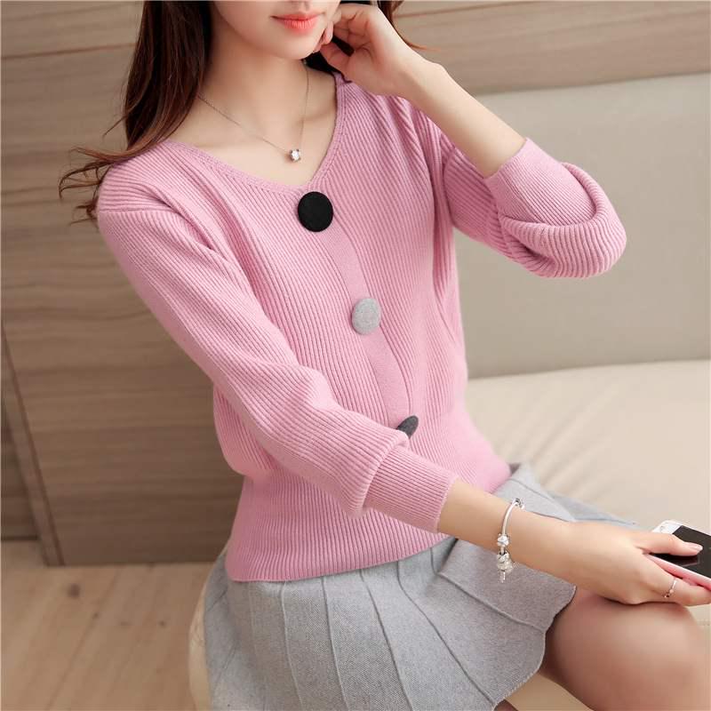 Women Knitted Sweater Cardigan Coat Spring Autumn Casual V-neck Long Sleeve Sweater Jacket