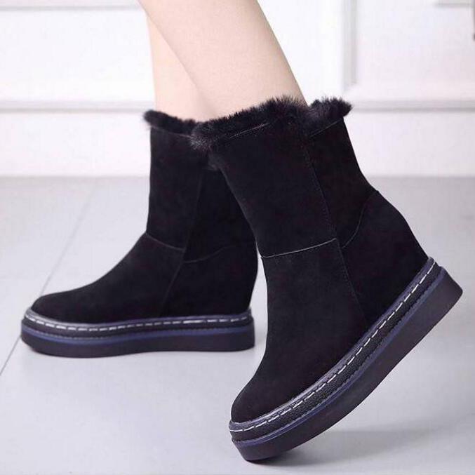 Women Snow Boots Winter Warm Fur Lined Casual Short Boots Winter Non-slip Martin Boots Size 35-40