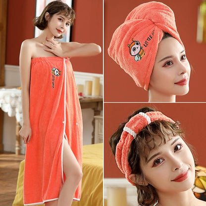 3PCS The Bath Towel Can Be Worn and Can Be Wrapped Around The Towel To Absorb Water and Not Shed The Adult Cute Bath Skirt Has A Soft Fabric