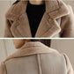 Fashionable Temperament Mid-length Fur All-in-one Women's Cotton-padded Coat Winter Elegant Big Fur Collar Thick Warmth Suede Coat