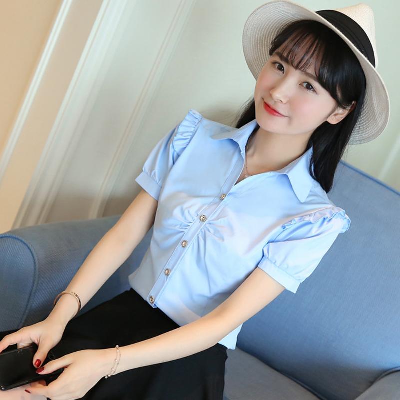 V-neck Professional Shirt Women's Formal Wear Short-sleeved Blouse Tooling Women White-collar Work Clothes White Shirt Formal Wear Shirt