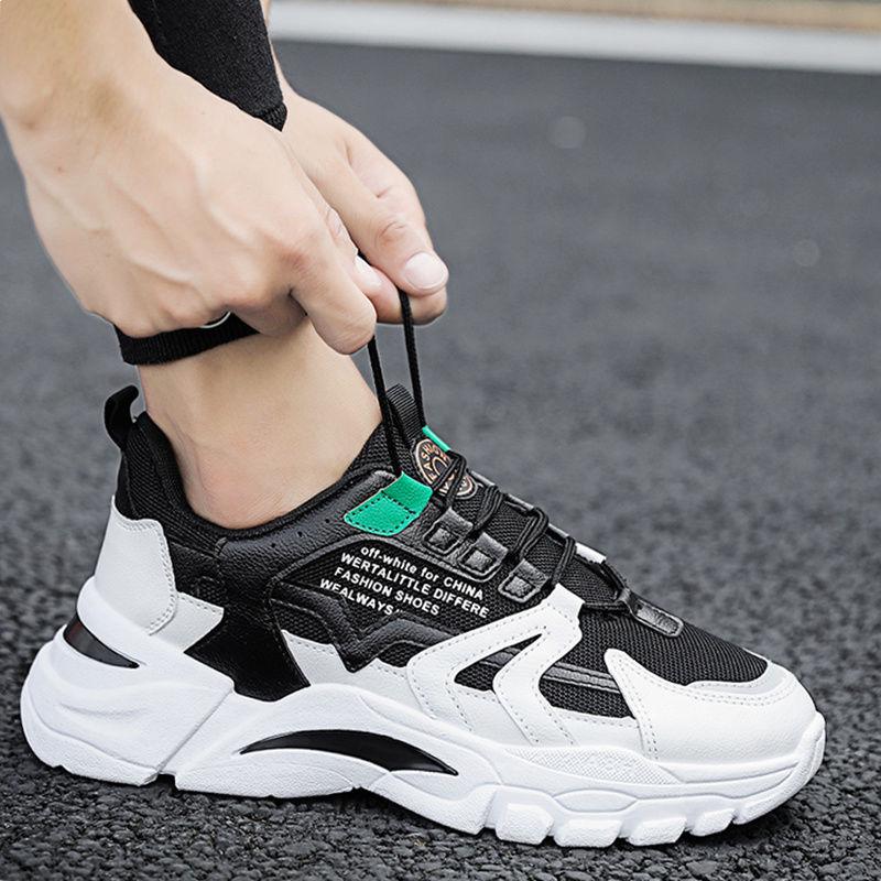 Fashion Low Top Sneakers Men Sneakers Thick Sole Dad Shoes for Male Lace-up Fashion Men Casual Shoes