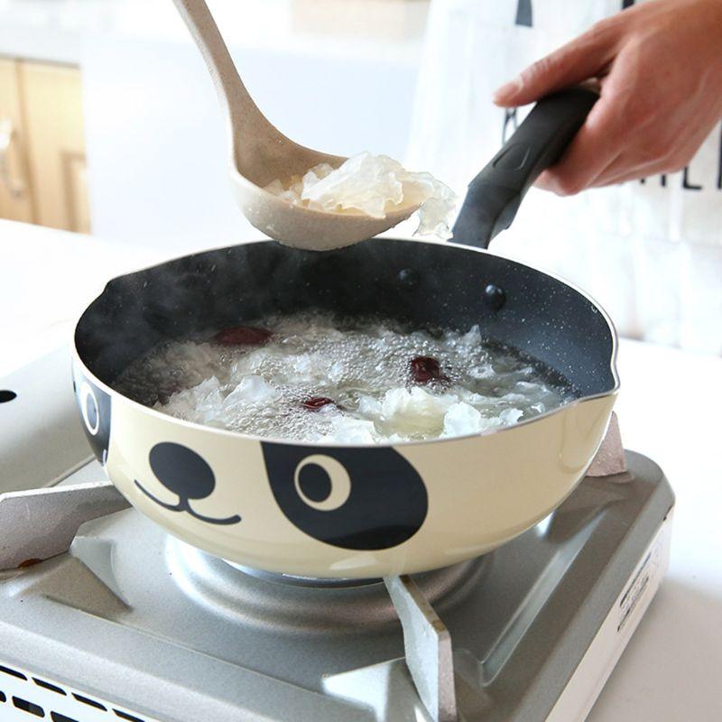 20cm Japanese Style Cute Panda Printed Non-stick Frying Pan Aluminum Small Wok