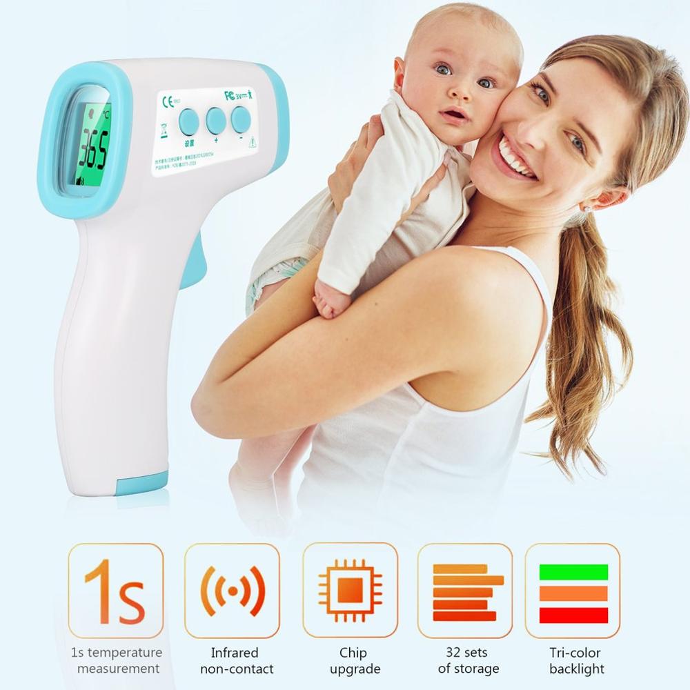 Digital IR Infrared Thermometer Non-contact Ear Forehead Object Thermometer for Baby Adult LCD