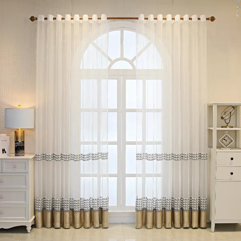 Embroidered Window Screen, European Style Luxury Fresh Living Room Balcony Bedroom Partition French Style Luxury Villa Window Screen (200×270cm)