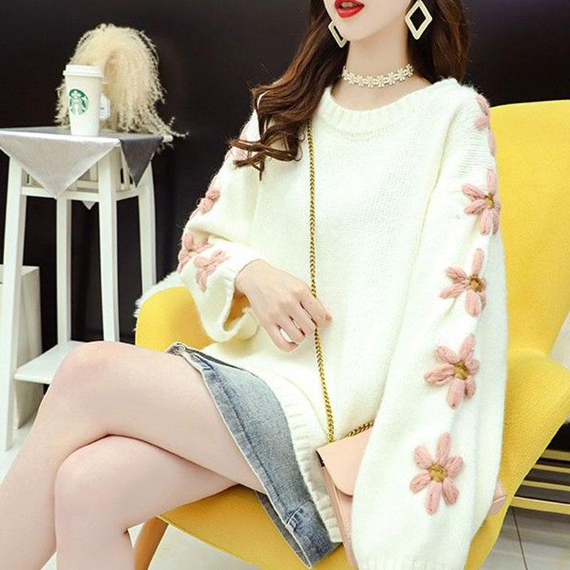 Autumn and Winter Loose Sweater Fashion Casual Jacket Korean Style Simple Young Women's Bottoming Shirt