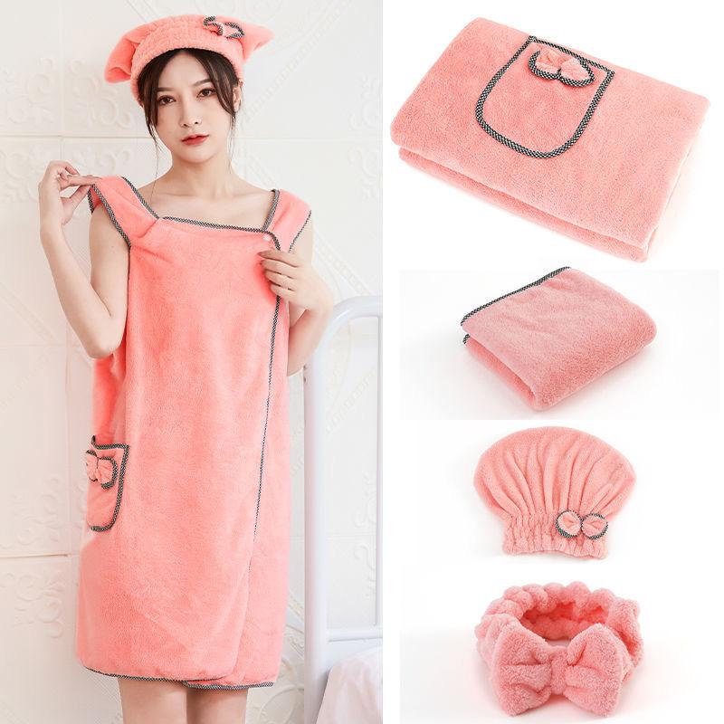 Bath Towels Can Be Used To Absorb Water and Do Not Shed Hair. Adult Household Bathing Coral Fleece Bathrobes Plus Cotton Soft Towels