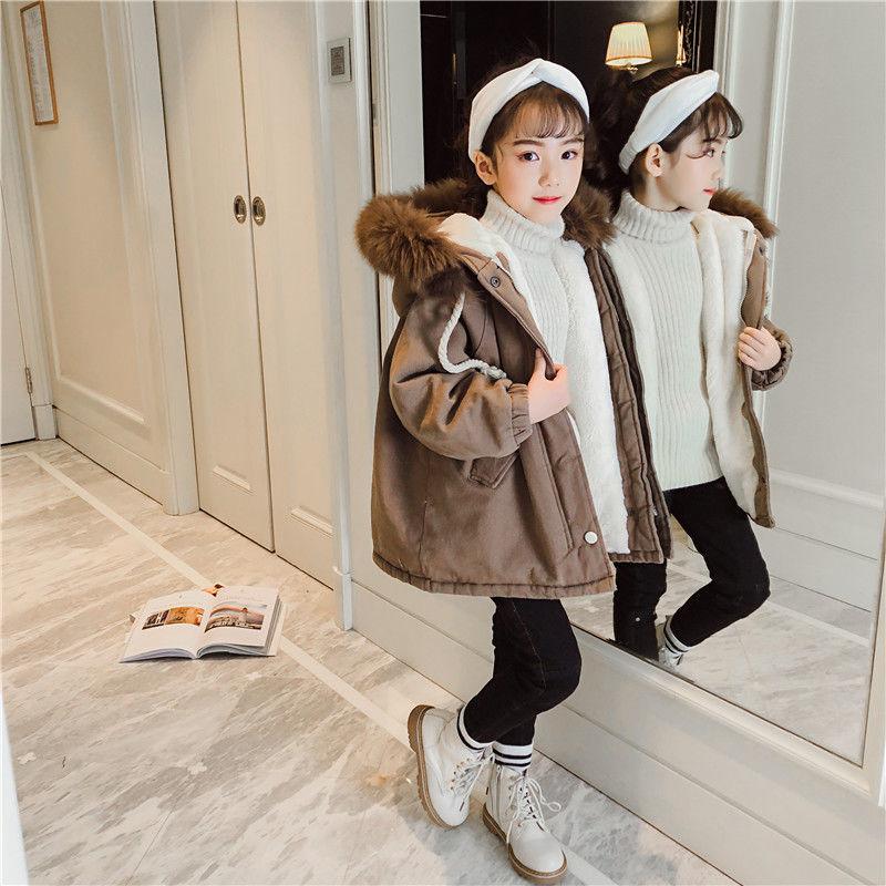 Girls Keep Warm Winter Korean Style Quilted Padded Jacket Women's Mid-length Cotton Coat