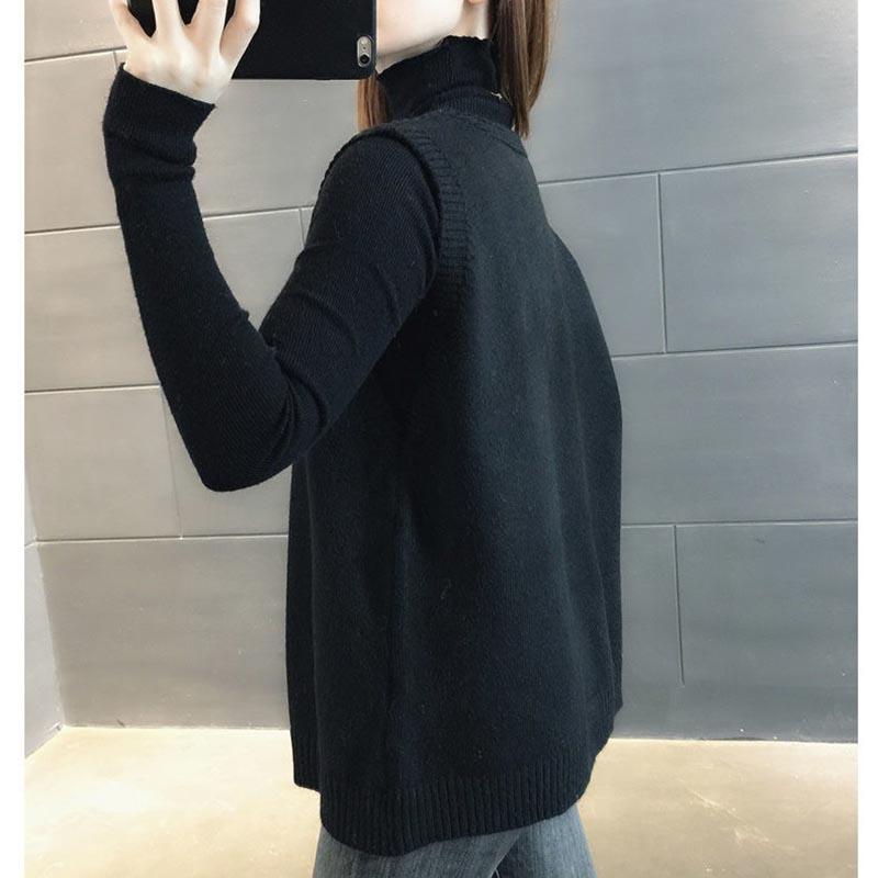 Ladies Knitted Vest Autumn and Winter Western Style Trendy Outerwear Sweater