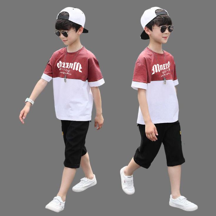 2PCS Children Clothing Set Spring Summer Girls Suits Printing Short Sleeve Tops + Pants Clothing Set