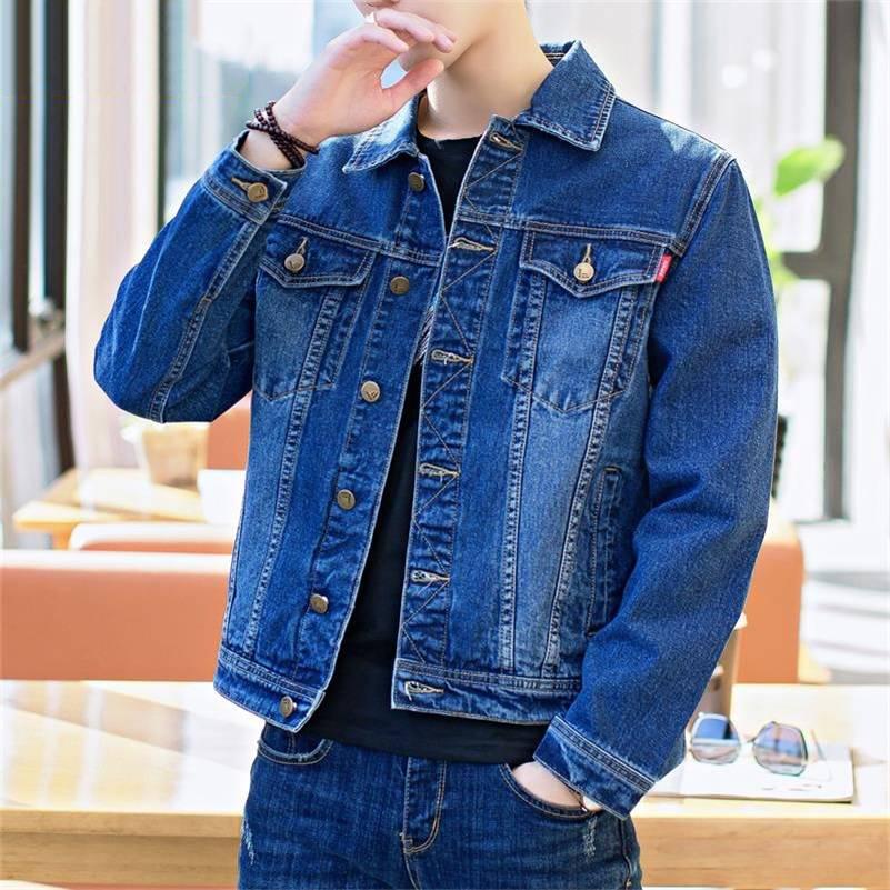 Mens Denim Jacket Trendy Fashion Hip Hop Streetwer Ripped Denim Jacket Men Jeanc Jacket Cowboy Coats