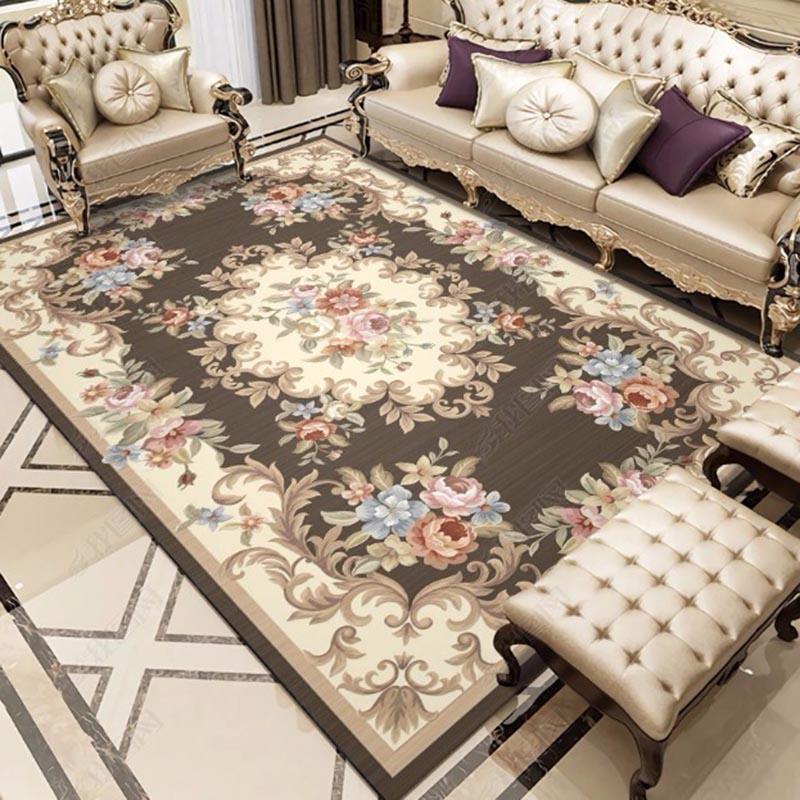 European Geometric Large Palace Vintage Carpet Non-slip Large Rug  Living Room Bedroom Rug Parlor