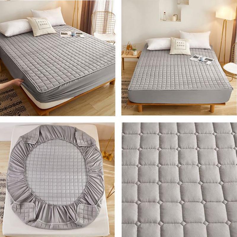 Pure Color Mattress Cover Non-slip Stretch Bedding Queen Size Mattress Protection Cover Dustproof Full Sheet Mattress Cover