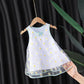 Girls Dress Summer New Children Baby Mesh Skirt Cute Princess Dress Round Neck Sleeveless A-line Skirt Girls Floral Dress