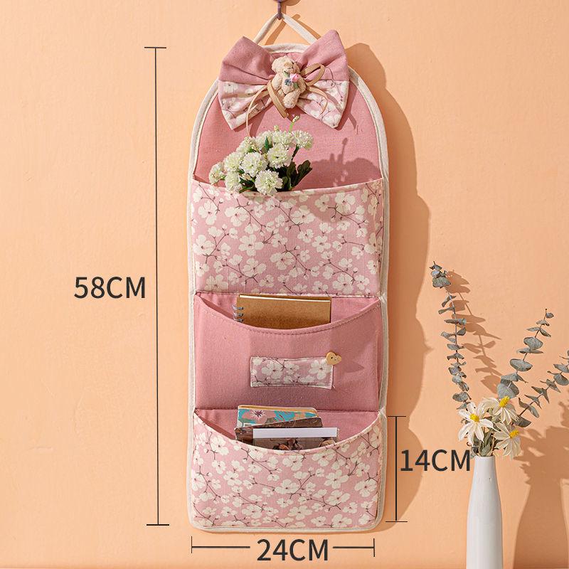 Multi-pocket Lovely Fabric Sundry Storage Bag Dormitory Door Back Wall Hanging Bag Cell Phone Key Storage Hanging Bag Home Organizer