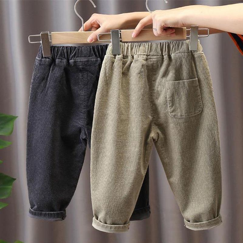 Boys' Pants Autumn Winter Baby's Autumn Boys' Pants Children's Handsome Corduroy Casual Pants Plush Pants