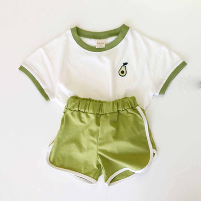 Korean Children's Clothing Baby Children's Suit Summer Cute Fruit Pattern Short Sleeve Shorts Casual Suit