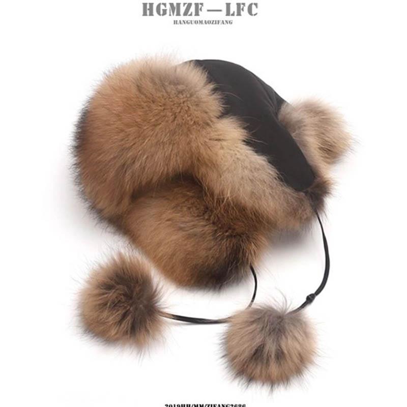 Ladies Hat Autumn and Winter Fox Fur Lei Feng Hat Mongolia Northeast Thickened Cold and Warm Ski Fur Ear Protection Cotton Hat