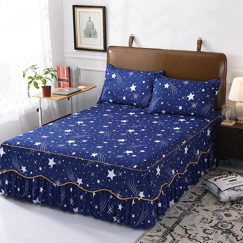 One-piece Mattress Cover Fashion Printing Bed Sheet Non-slip Wear-resistant Mattress Protector Double Bed Household