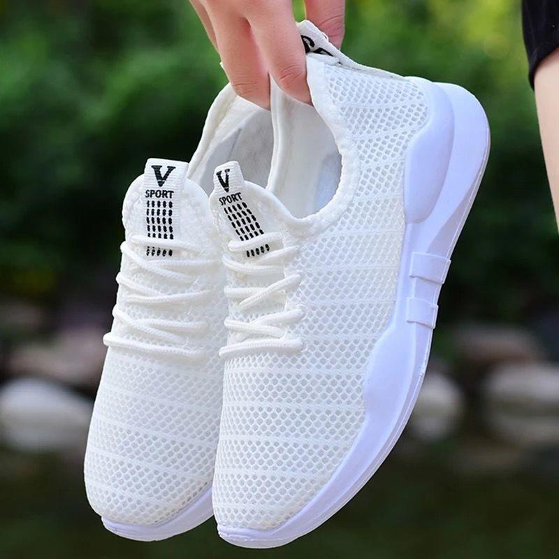 Spring and Summer Mesh Sports Shoes Women's Breathable Running Shoes Trend All-match Casual Shoes Hollow Flat Shoes Ladies Sports Shoes