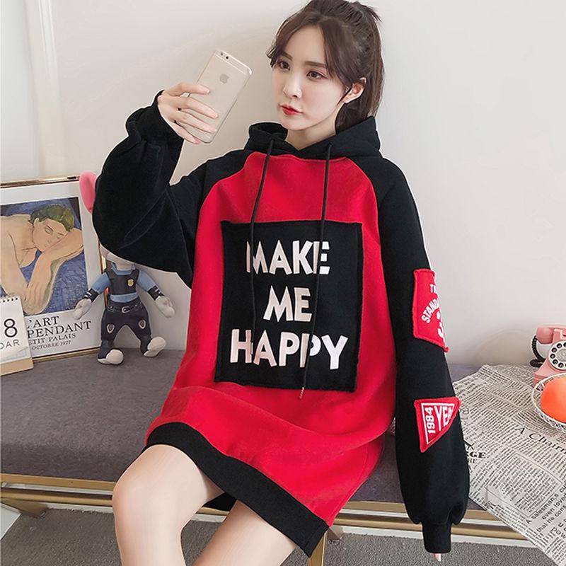 Large size long sleeve warm hooded Top Autumn winter sweater cotton women Sweatshirt wild