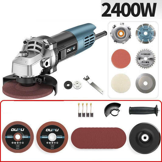 2400W Powerful Luxury Wired Angle Grinder Set Electric Grinder Polisher Handheld Cutter Can Cut Metal Stone